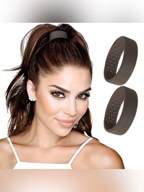 Pony-O Silicone Hairband in Dark Grey/Brown